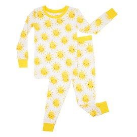 Little Sleepies Two-Piece Pajama Set for Boys & Girls, Soft Viscose from Bamboo Toddler Pajamas for Kids, Family Matching PJs, Sunshine, 5-6