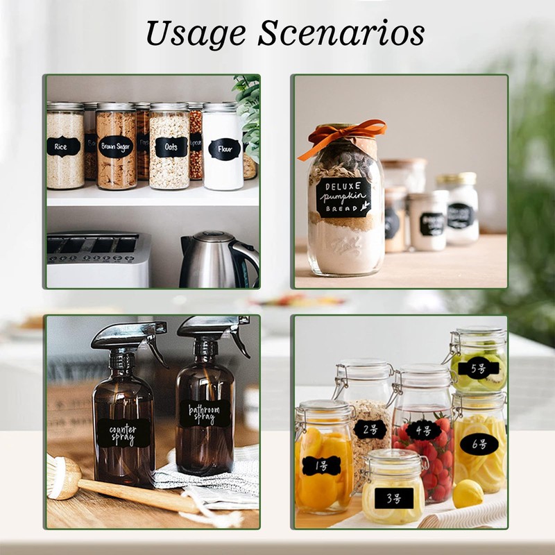 Gripebao 180 Pieces Chalkboard Labels for Jars and Food Containers,