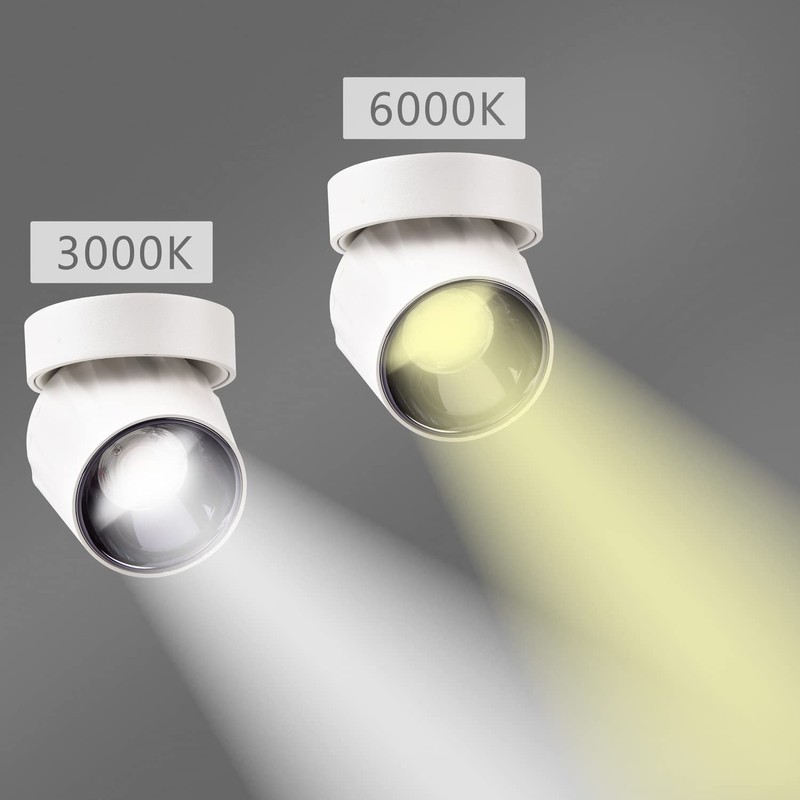 Vrnzau LED Ceiling Spotlight 12W - Directional Spot Light 360°