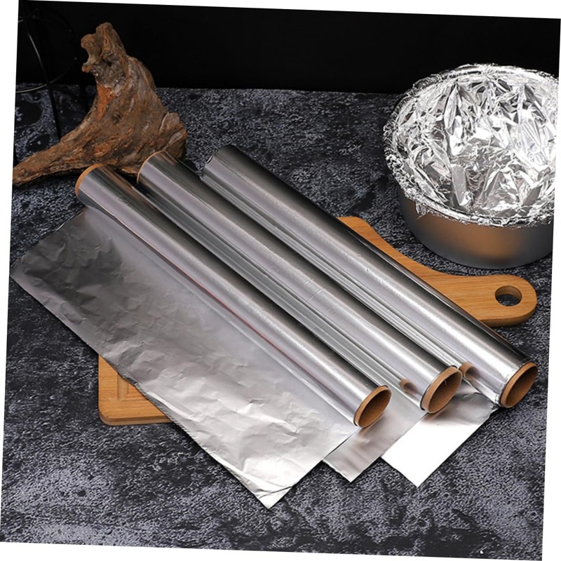 Mikinona 4Rolls High Temperature Aluminum Foil Double Sided for Baking
