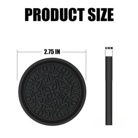 4 PCS Car Cup Coaster, 2.75 Inch PVC Cup Holder Non-Slip Embedded in Ornaments Coaster, Car Interior Accessories, Universal Vehicle Insert Shockproof Drink Cup Mat for Women Men (Black)