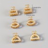 6pcs Mini Rhinestone Hair Clips Golden Shiny Metal Small Hair