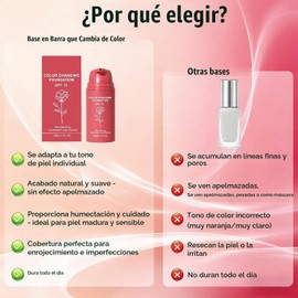 Base de Maquillaje Coreana que Cambia de Color,Maquillaje Coreano Alta Cobertura,Base para Pieles Maduras,se Adapta Automáticamente al Tipo de Piel,Hidratante y Nutritiva, para Todo Tipo de Piel (2PCS)
