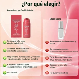 Base de Maquillaje Coreana que Cambia de Color,Maquillaje Coreano Alta Cobertura,Base para Pieles Maduras,se Adapta Automáticamente al Tipo de Piel,Hidratante y Nutritiva, para Todo Tipo de Piel (2PCS)