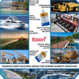 KOORF Premium Dielectric Grease 04 Pack, 2 Oz Total, Non-Curing Compound for Sealing, Protecting and Electrical Insulating, dielectric grease automotive and for Marine and General Outdoor Applications