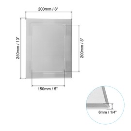 PATIKIL 8x6 inch(200x150mm) Self-Adhesive Access Panel, ABS Plumbing Access Doors Easy Wall Hole Cover for Drywall Plumbing Electrical Cables Wiring, Silver Tone