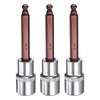 sourcing map 3pcs 6mm Ball End Hex Bit Socket 1/2"