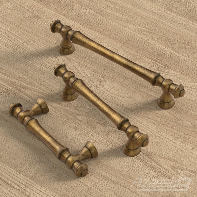 Alzassbg 10 Pack Antique Brass Cabinet Knobs, 2.1 Inch(55mm) Cabinet