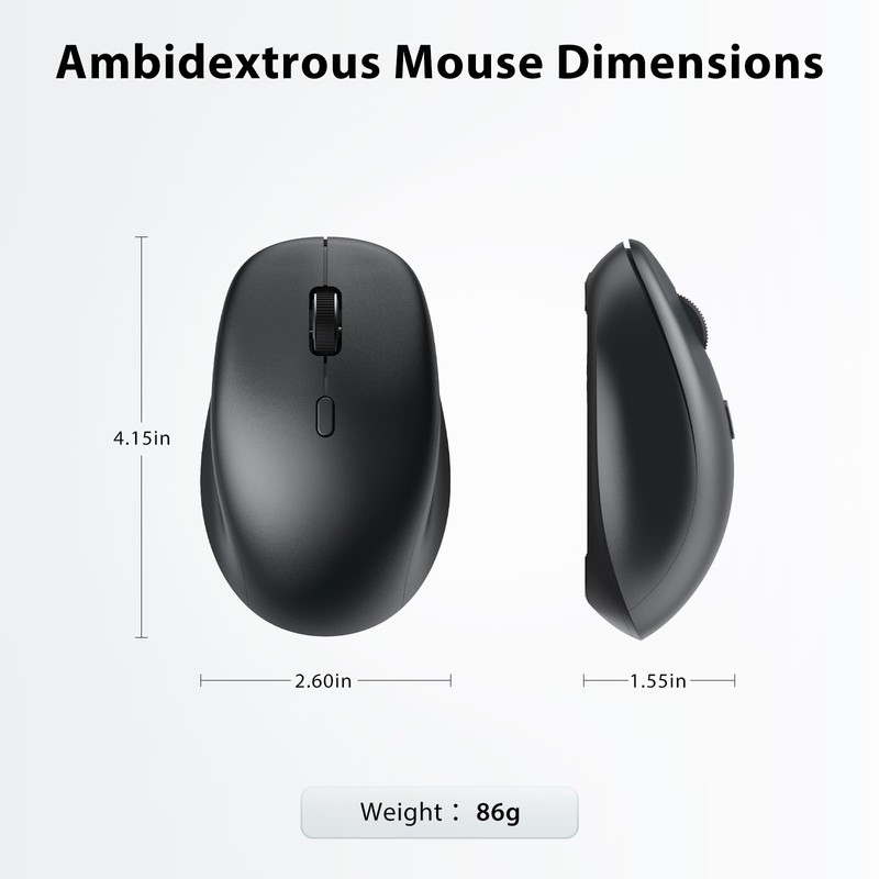 iClever DK05 Bluetooth Keyboard and Mouse Combo - 2.4G Wireless