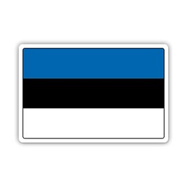 Squiddy Estonia Flag Estonian Country Pride - Vinyl Sticker Decal for Phone, Laptop, Water Bottle (3" Wide)