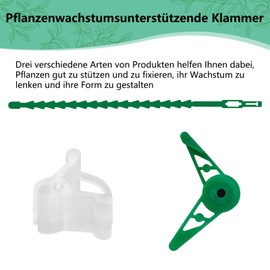 CALLYSONIC 55 Stück Pflanzenclips für Kletterpflanzen, 360 Grad Verstellbar Pflanzenbieger, Pflanzenstütze Befestigung, Kunststoff Pflanzenbinder, Low Stress Training Clips für Blume Rebe Gemüse (B)