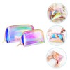 OATIPHO 2Pcs Transparent TPU Makeup Bag Travel Toiletry Pouch for