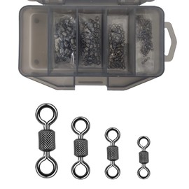 EUPHENG Anti-Slide Swivels Fishing Swivels Fishing Tackle Hook Line Connector Fishing Accessories for Saltwater Freshwater 100PCS 66LB #6