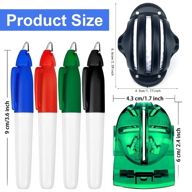 GXGM 6 Pieces Golf Ball Liner Template Golf Alignment Set