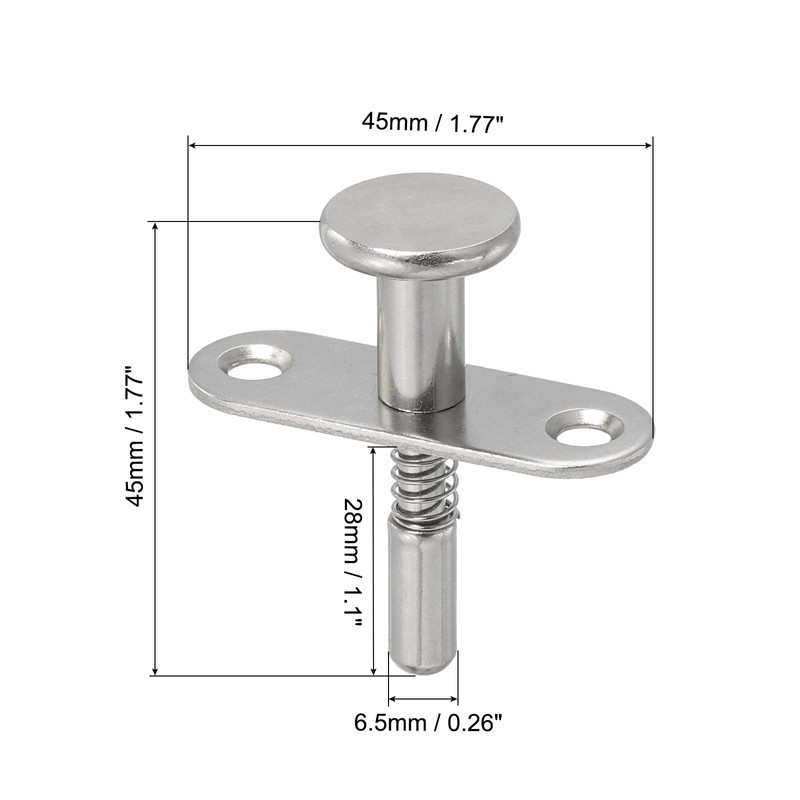 sourcing map Plunger Latches 1.77 x 1.77 Spring Loaded Latch