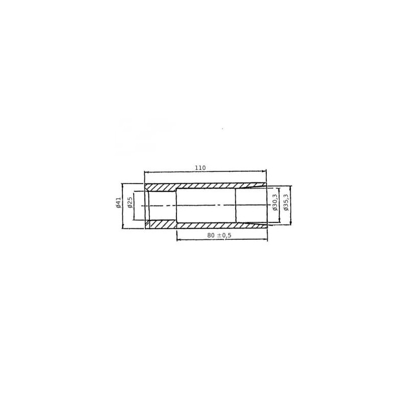 Weld-in sleeve, cone sleeve for front loading tines M20 x