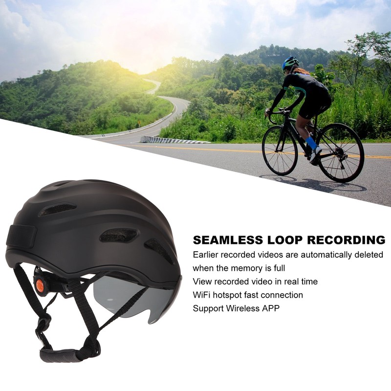 Smart Bicycle Helmet 4K HD Camera Magnetic Goggles Emergency Storage