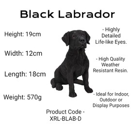 Vivid arts hollow resin black labrador 21cm