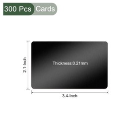 YOKIVE 300 Pcs Metal Business Card with Smooth Surface, Laser Engraving Aluminum, Great for Office, Hotel, Workshop (Black, 86 x 54 x 0.21mm)