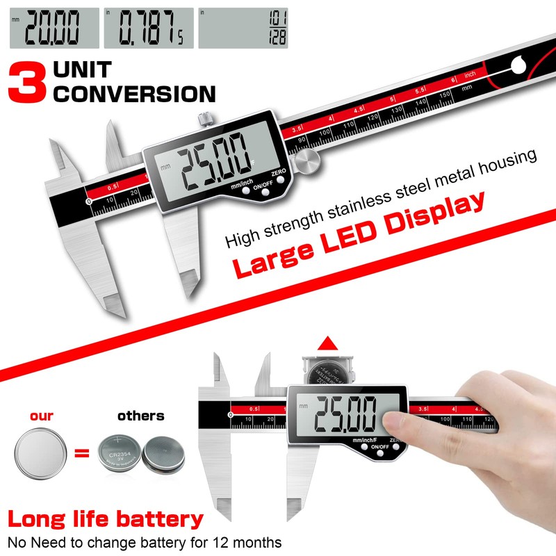 Digital Caliper Electronic Caliper Measuring Tool Precision Digital Vernier Caliper