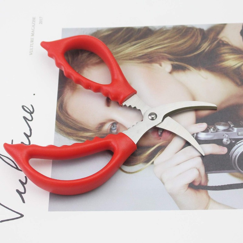 Luckkyme 4 Pack Kitchen seafood scissors Fish Scissors Crab Scissors