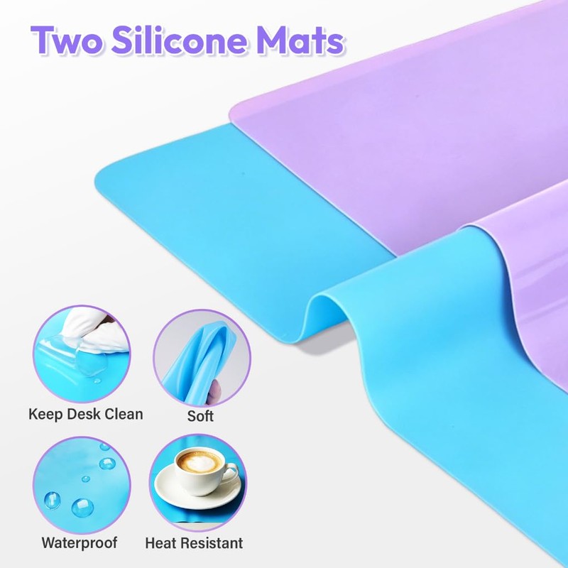 HeyClear Silicone Measuring Cups Kit for Epoxy Resin 250&100ml Mixing