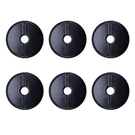 Oedema Wall Split Flange ABS Escutcheon Ring Black Shower Flange Cover Plate for 0.39"/10mm Diameter Pipe Plumbing Supplies, Pack of 6
