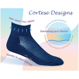 Womens Athletic Comfort Socks Cortese Designs Pastel Golf Balls on Tees