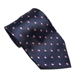 Equetech Unisex Diamond Showing Equestrian Ties (Navy/Pink)