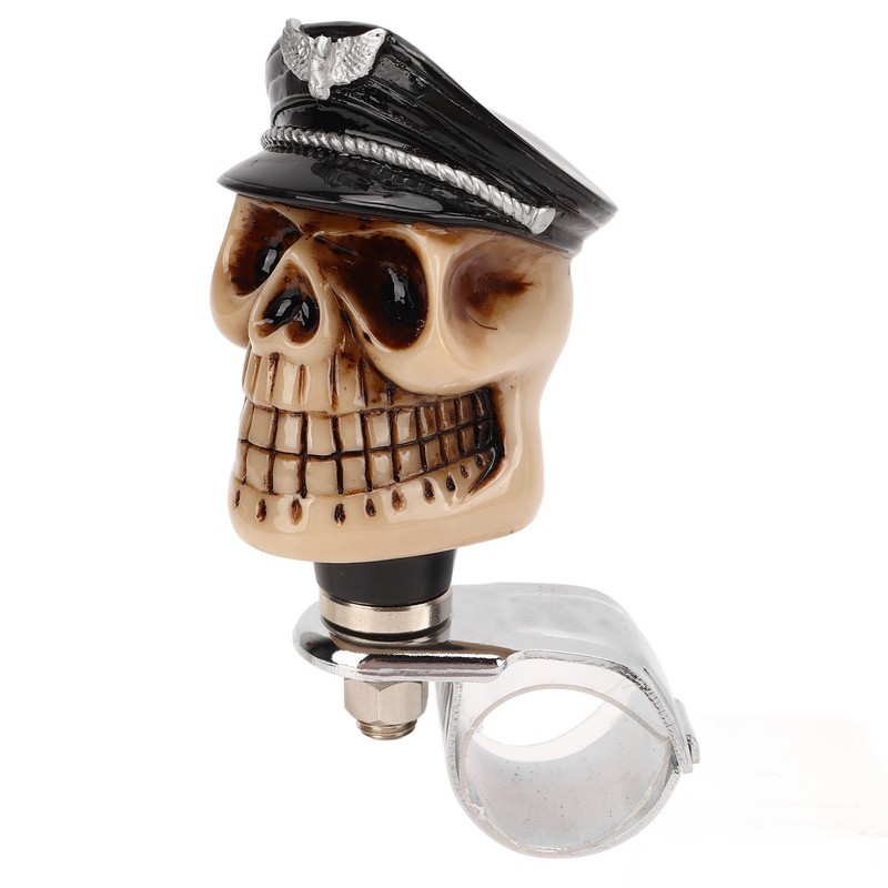 Skull Shape Steering Wheel Spinner 3cm Diameter Metal Resin Turn