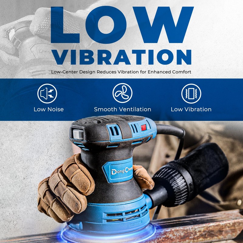Dong Cheng 5-Inch Random Orbital Sander 3 Amp 12000OPM, 6