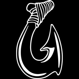 Decal Stickers of Hawaiian Makau Fish Hook (White) (Set of 2) Premium Waterproof Vinyl Decal Stickers for Laptop Phone Accessory Helmet Car Window Mug Tuber Cup Door Wall - BICVER1548712WHW19Y24