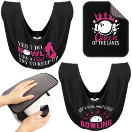 Hahafelt 3 Pcs Bowling Ball Polisher Gifts Girls Microfiber Bowling Seesaw Bag with 10'' x 8'' Bowling Towel Shammy Pad Bowling Accessories Christmas Bowling Gifts for Bowlers Women Bowling Lovers