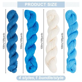 FREEBLOSS 4 Pcs Sashiko Thread Sashiko Skein 100 Meters*4 Colors Cotton Embroidery Thread Japanese Quilting & Embroidery Sashiko Kit Supplies