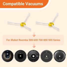 Replacement Parts Side Brush Compatible for iRobot Roomba 600 700 800 900 Series 675 692 694 677 671 614 980 960 985 880 860 866 870 Vacuum Cleaner Accessories,6 Edge Sweeping Side Brush,Screw Driver