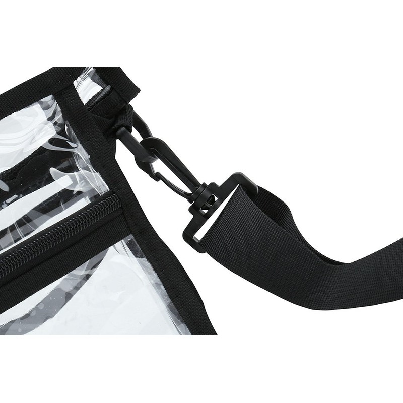 Clear pvc cosmetic bags with removable and adjustable shoulder strap,