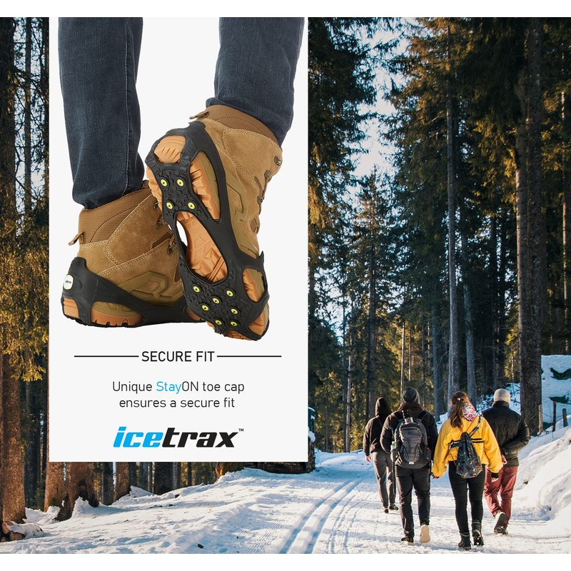 ICETRAX Pro Tungsten Grip Winter Ice Cleats for Shoes and