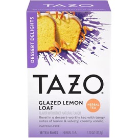 TAZO Tea Bags, Glazed Lemon Loaf Herbal Tea, & Vanilla Bean Macaron Black Tea 15CT (1ea) (Variety Pack)