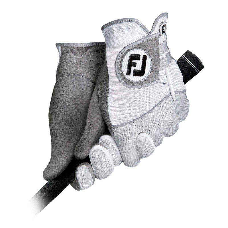 FootJoy Men's RainGrip Pair Golf Glove White Cadet Medium, Pair