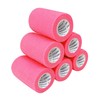 6 Rolls Pink Cohesive Bandage 7.5cm X４.5cm, Flexible Bandage,Non-Woven Cohesive,
