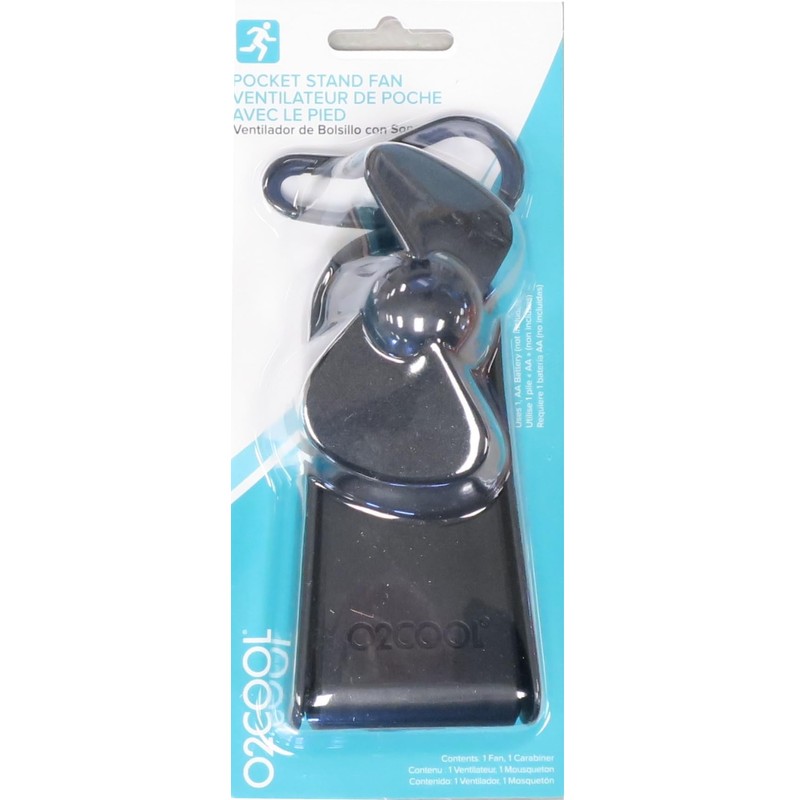 O2COOL Personal Battery Pocket and Table Desk Fan - Carabiner