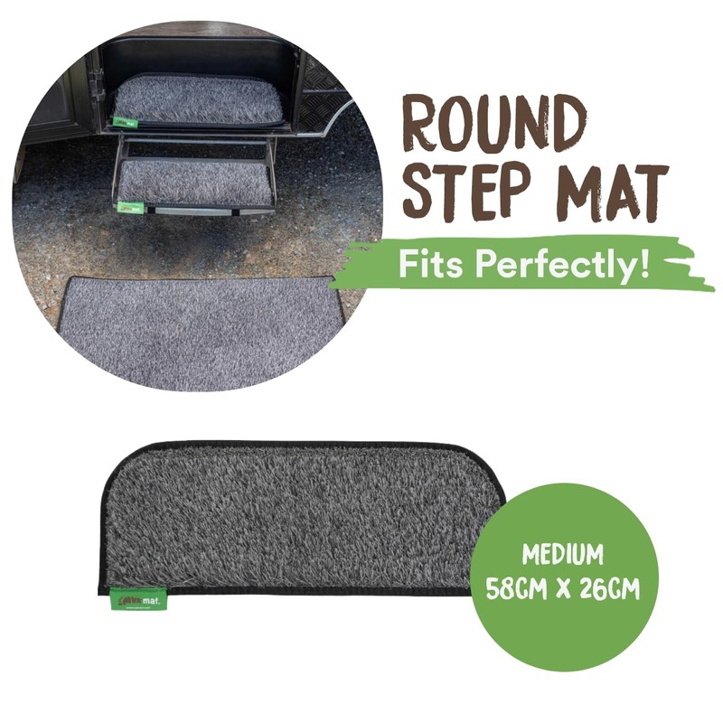 Muk Mat Rounded Caravan Step Artificial Grass Mat, Premium Door