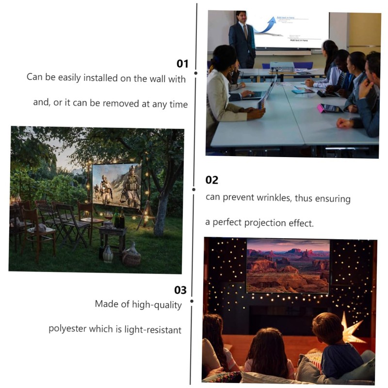 LABRIMP 1 Set Portable Folding Projector Screen Cloth Easy Setup