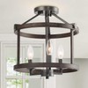 LNC A03411 Farmhouse Faux-Wood Semi Flush Mount Ceiling Light Fixture
