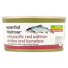 Essential Waitrose Wild Red Salmon Skinless & Boneless 170g