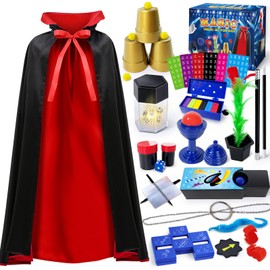 PATIFEED Magic Kit, Magic Set with Magician Costume for Kids Age 6-8, Magic Tricks for Kids Ages 6 7 8 9 10 11 12 Year Old