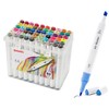 Qatalitic 60 Colours Alcohol Based Markers, Dual Tip Art Marker Set (Fine and Chisel Tip), with Carrying Plastic Box, For DIY Art, Colouring Illustrations, Great Value Pack For Kids, Adults