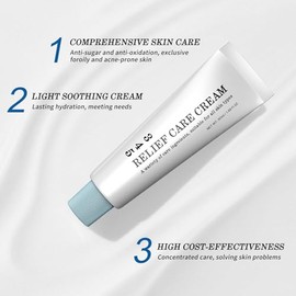 345 Relief Cream, 345 Relief Crema Anti-Azúcar y Anti-Oxidación, Reparadora de la Barrera Cutánea, Hidratante Facial Calmante, para Solucionar los Def