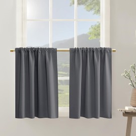 PANELSBURG RV Curtains for Camper Windows,Blackout Thermal Insulated Winter Inside Privacy Bunk Bed Curtains for Bottom,30 Inch Length,Dark Grey,