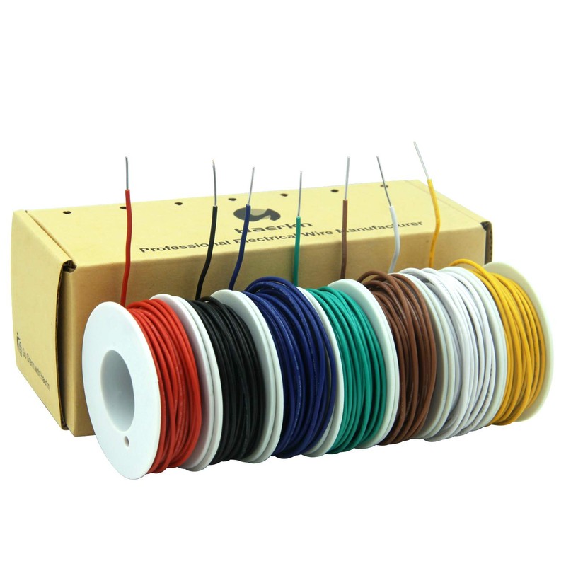 24 awg Solid Wire kit Electrical Wire Cable 7colors 30ft